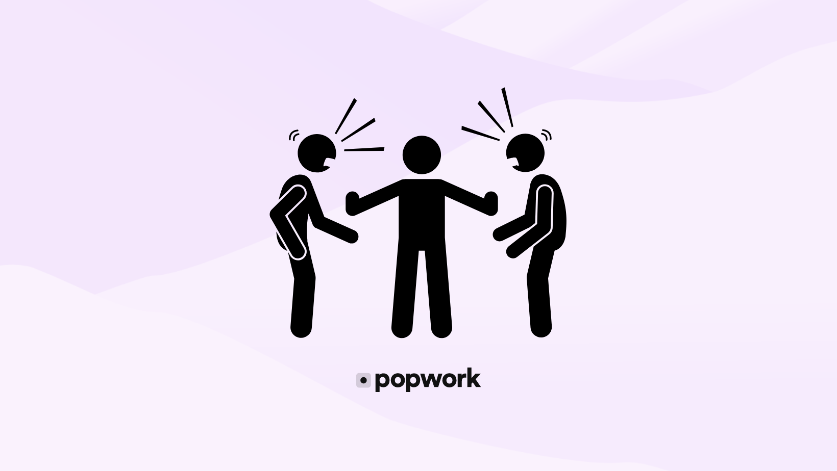 manager qui essaye de séparer un conflit entre 2 collaborateurs - Popwork
